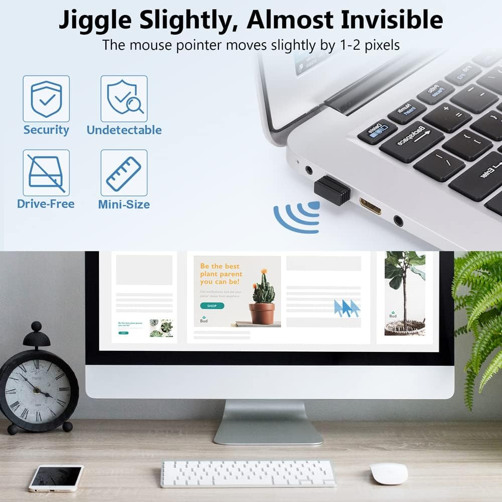 Mouse Jiggler Undetectable USB Mouse Mover NO Software Required for Computer, Au