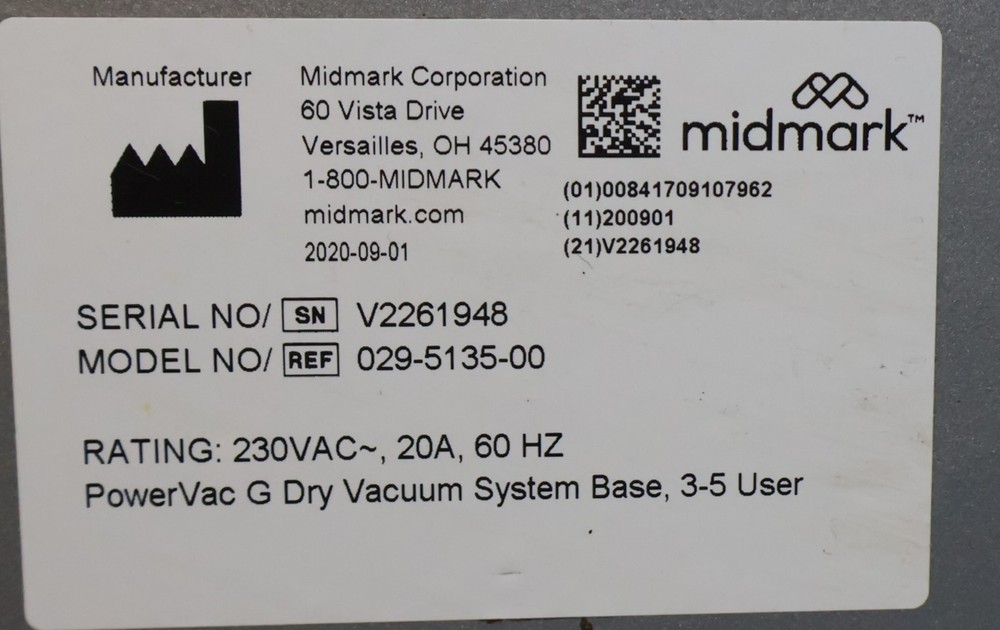 Midmark PowerVac G Dental Vacuum Pump System