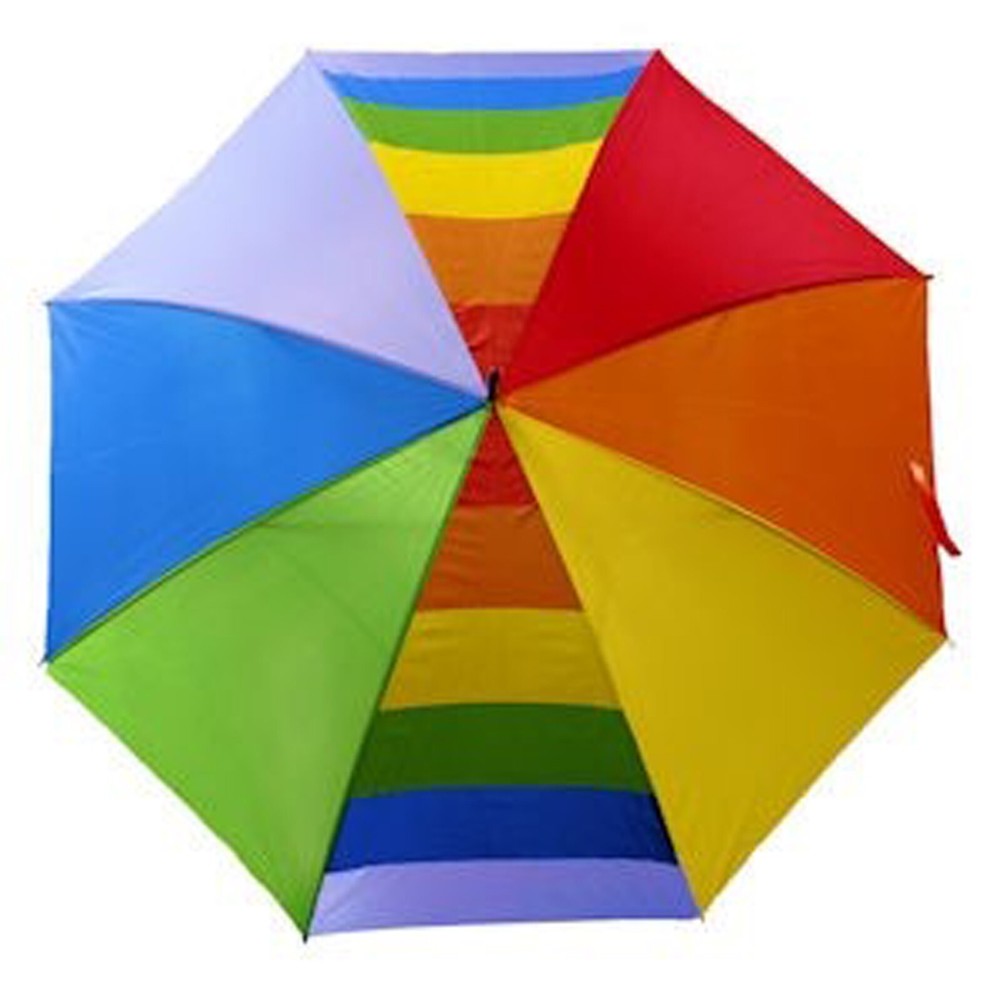 Rainbow Colored 8 Segment Manual Unisex Umbrella, 54-inch Arc - NWT