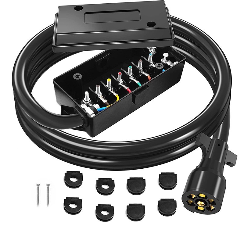 7 Way Trailer Wire Junction Box With Cord 4 Wire Trailer Cable RV Accessories