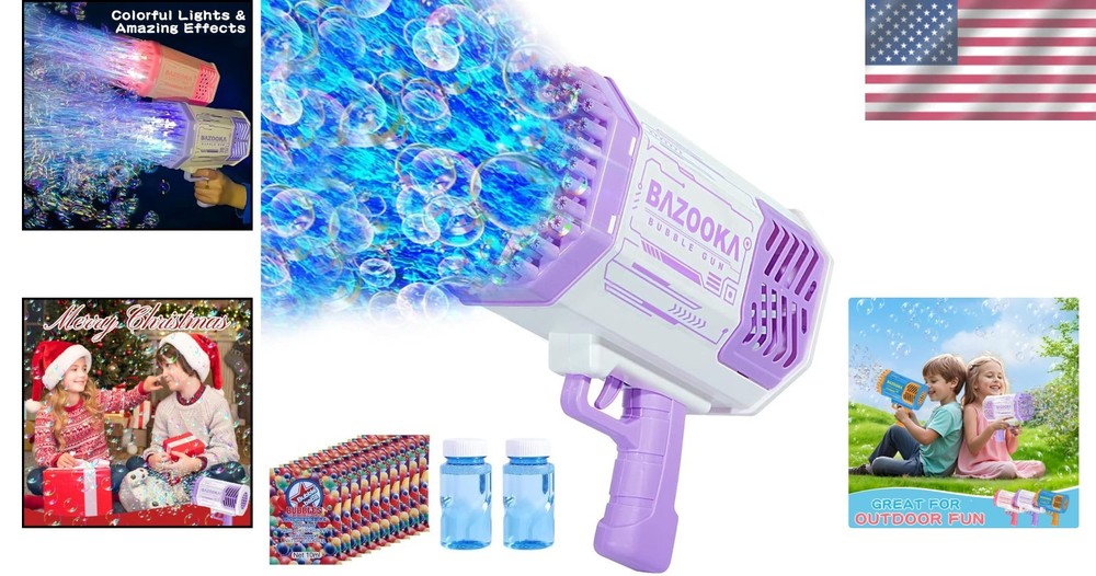 Bubble Gun with Colorful Light Effects