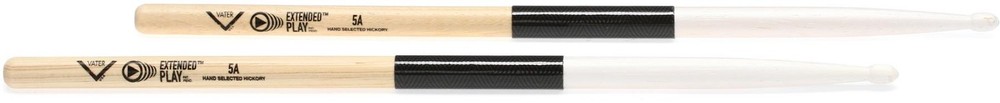 Vater Extended Play Drumsticks - 5A - Wood Tip (2-pack) Bundle