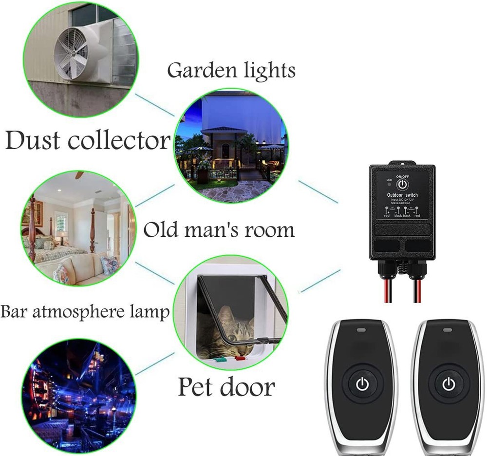 Waterproof Remote Control Relay Switch 328ft Long Range Wireless Remote Switc...