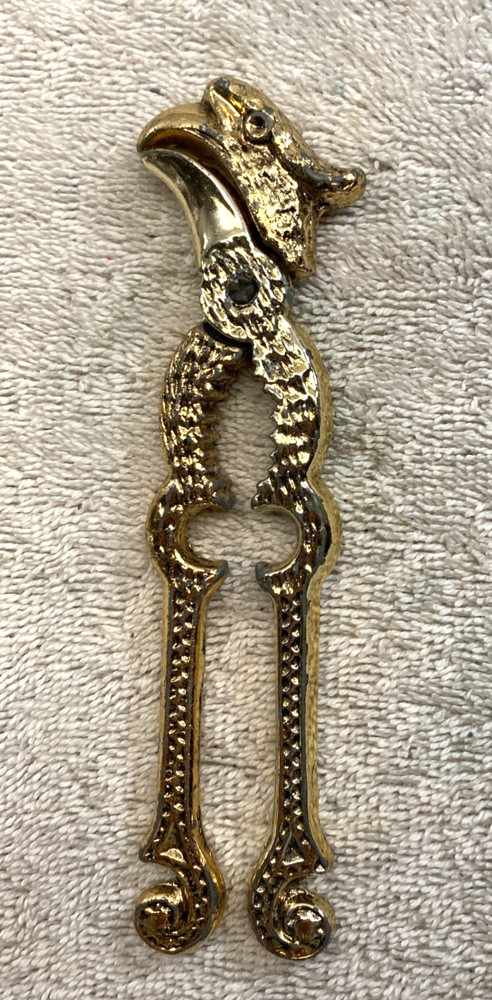 VINTAGE NUTCRACKER PARROT EAGLE BIRD SILVER METAL