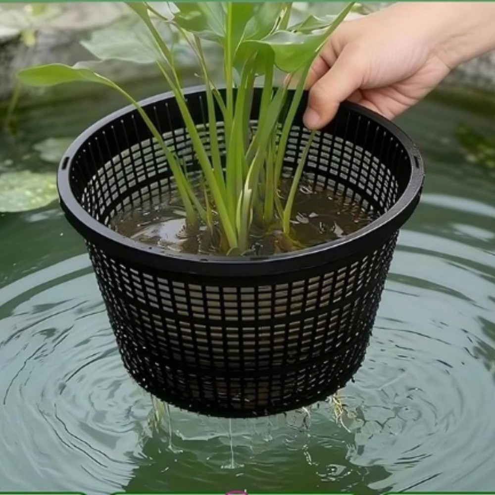 8.5 Inch Aquatic Plant Basket Reusable Slotted Mesh Net Pot Multi-Purpose Use