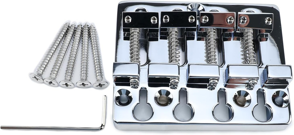 Solid Brass 4 String Bass Fixed Bridge Fit Jazz / Precision Bass