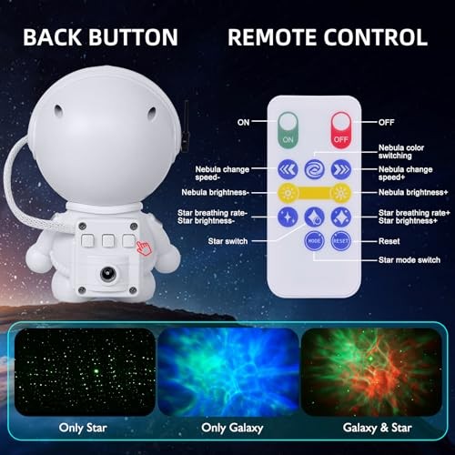 Astronaut Galaxy Projector with Nebula, Star Projector Ceiling LED Lamp White