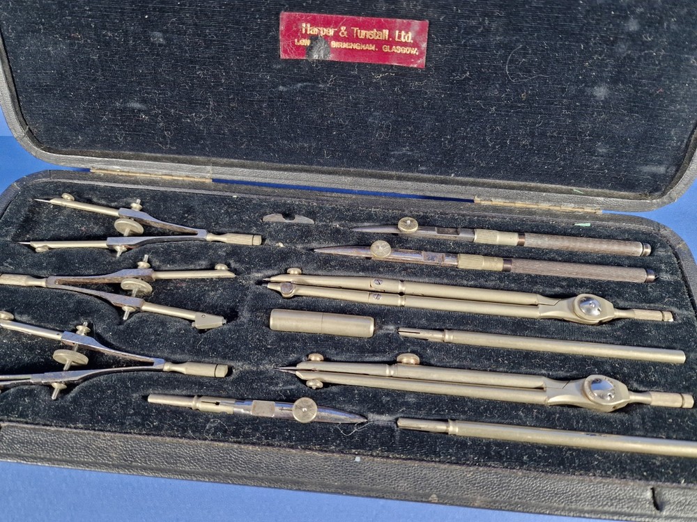HARPER & TUNSTALL Ltd London & Glasgow Vintage Technical Map Drawing Instruments