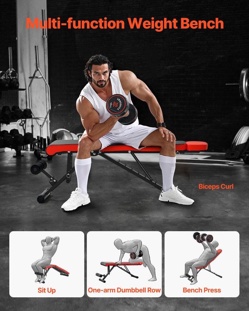 Weight Bench Sit up Bench for Home Gym Strength Training Adjustable Foldable