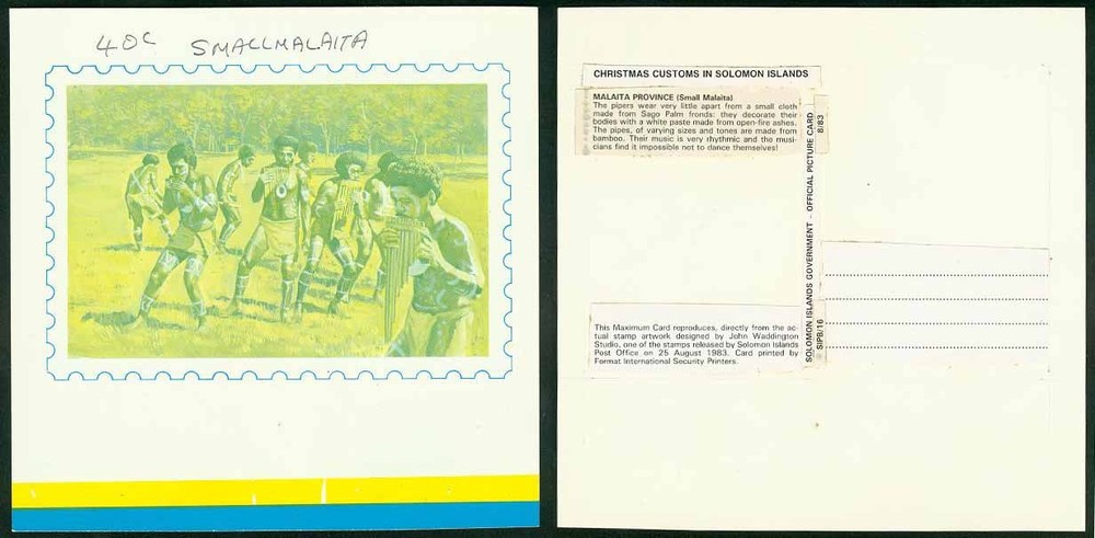 Solomon Is. 1983 Christmas MAXIMUM CARD proofs