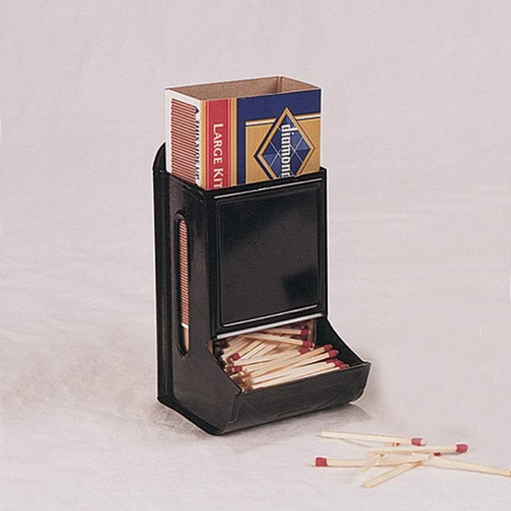 Fulton Black Tin Matchbox, Wall Mount