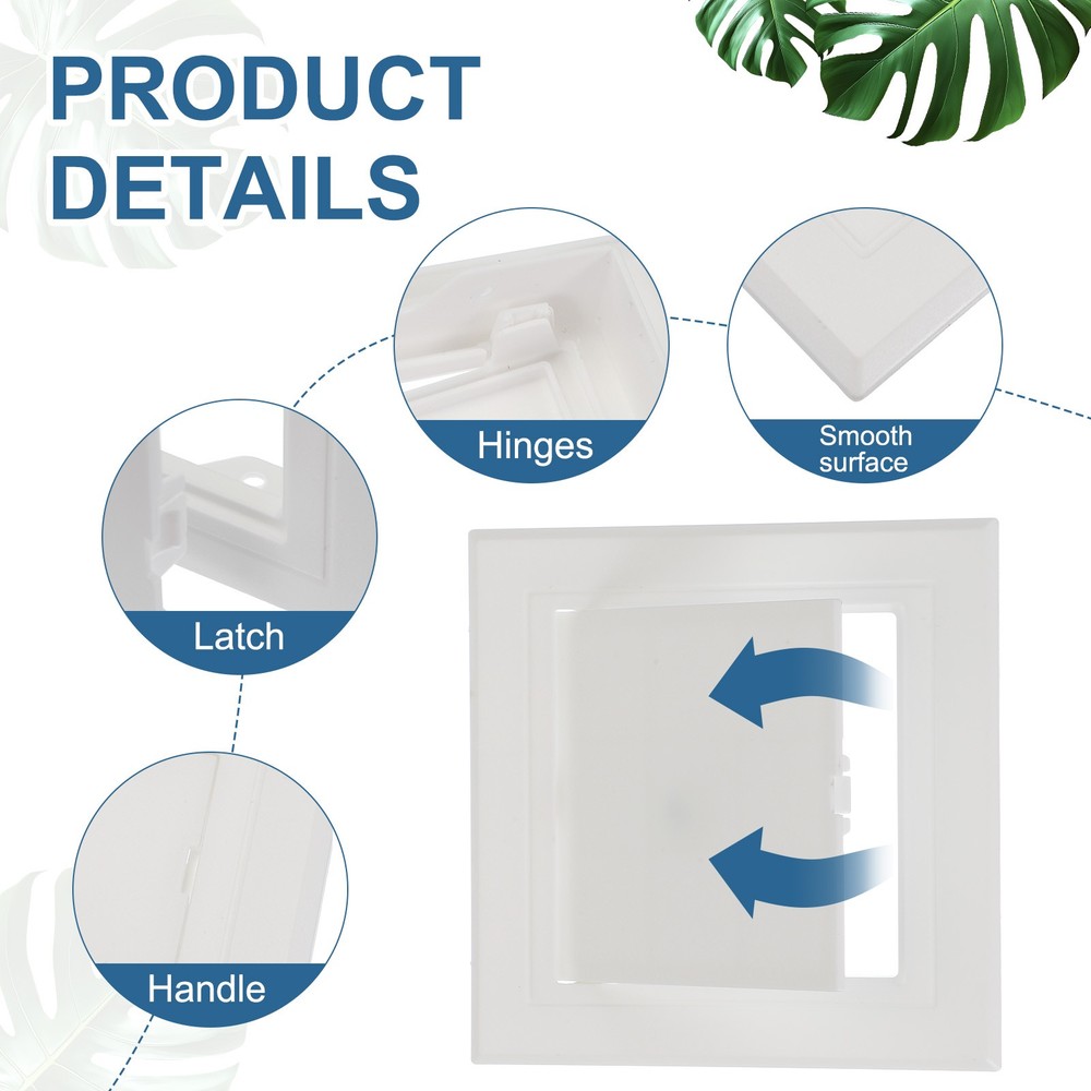 6x4 Inch(150x100mm) Removable Hinged Access Panel, 3Pcs Access Doors White