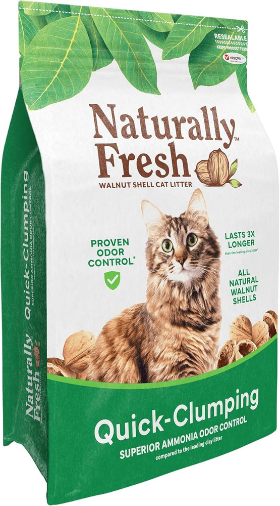 Cat Litter Made from Walnut Shells, Quick-Clumping, Unscented, Upcycled, Easy Sc