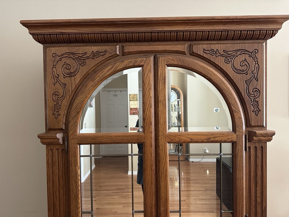 American Drew oak armoire with mirrors