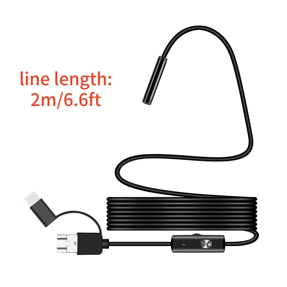 Endoscope 2M Cable 6 LED Inspection Camera for Android USB Type-C Waterproof