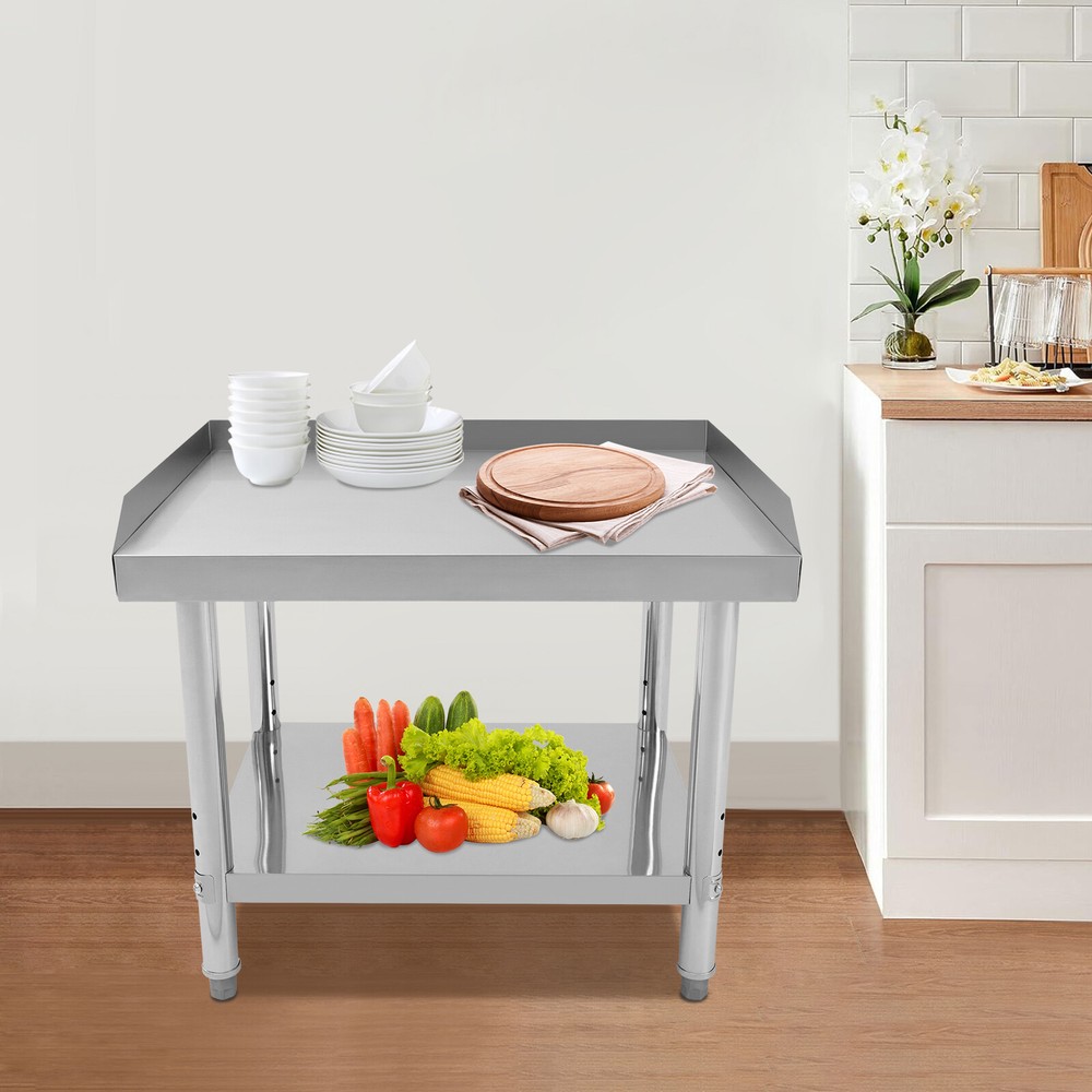 Commercial Work Table Adjustable Work Bench Kitchen Stainless Steel Prep Table