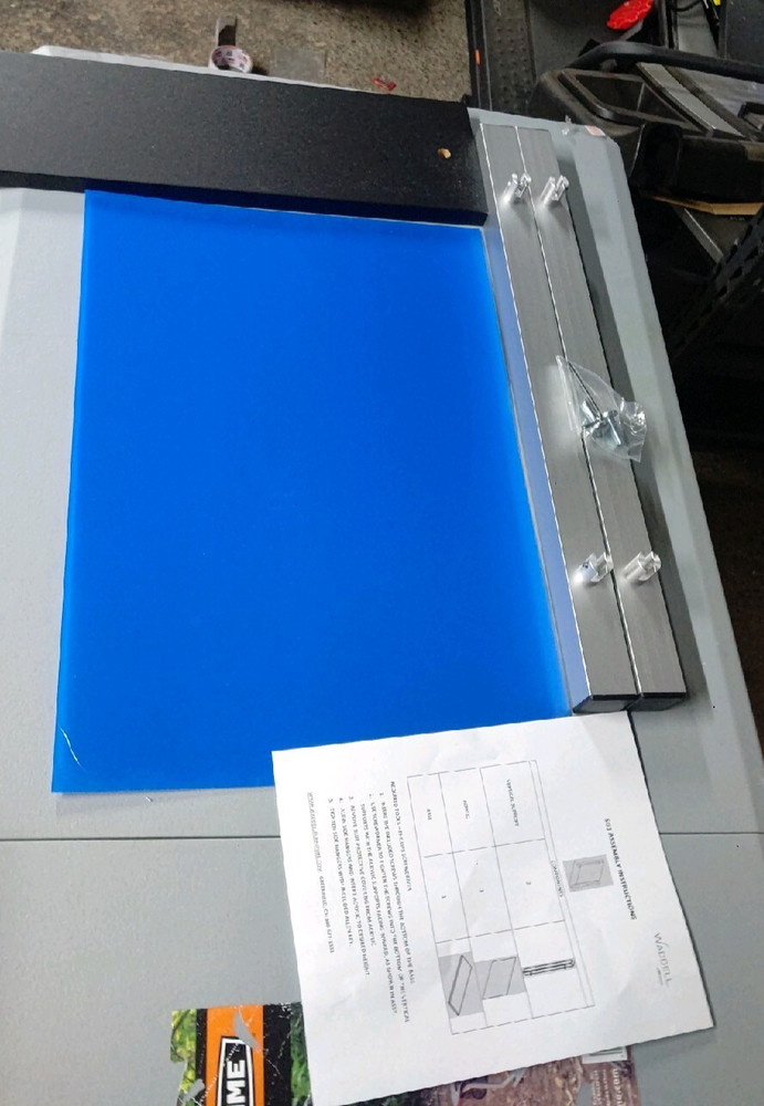 24x20 Counter plastic protective shield with aluminum frame and Melamine base