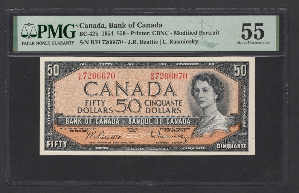 Canada 50 Dollars 1954 BC-42b About Uncirculated
