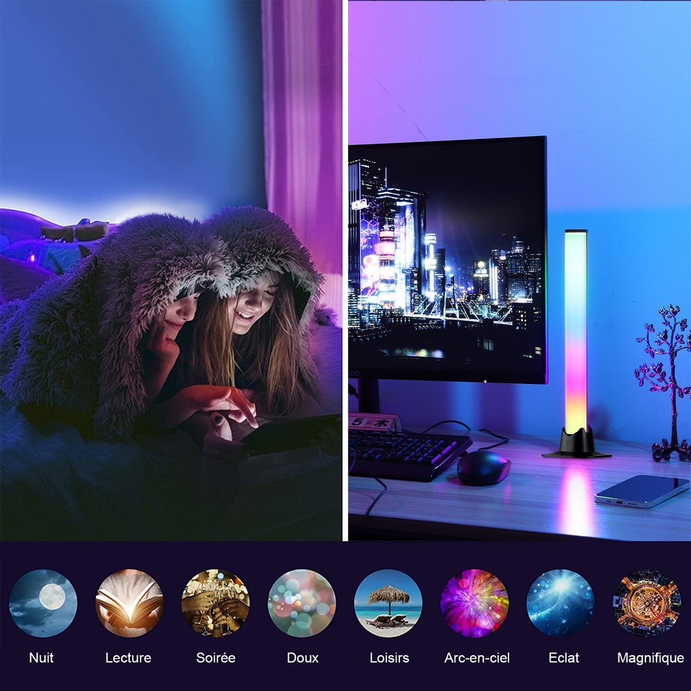 RGB Smart LED Light Bars Bluetooth TV Backlight Gaming Lights Music Sync