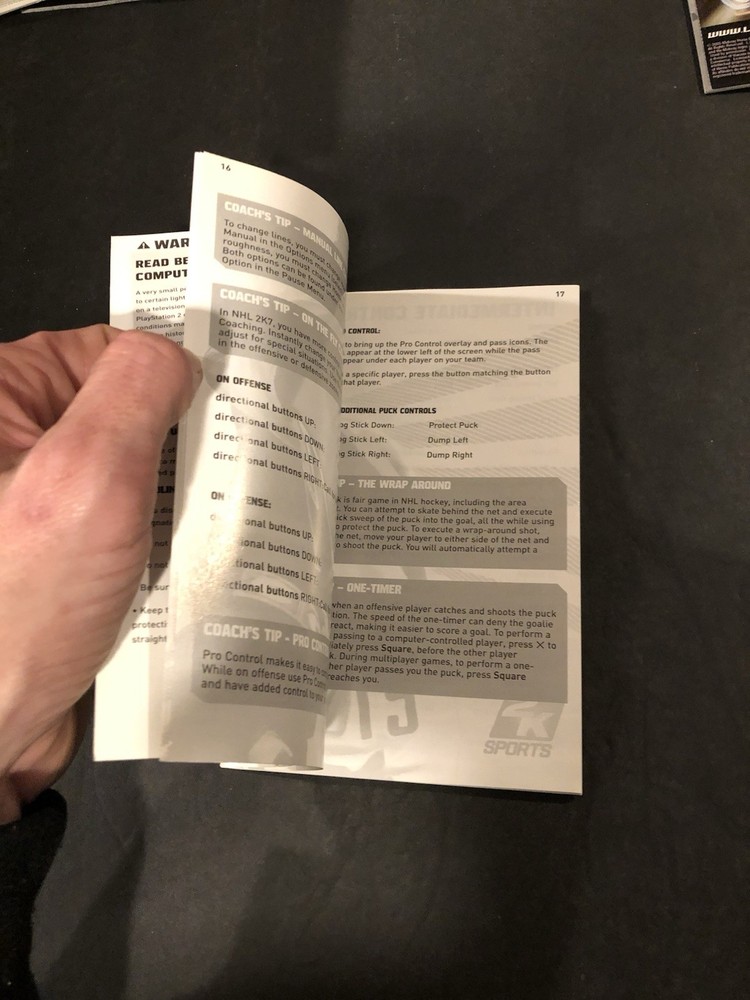NHL 2k7 ps2 Manual only