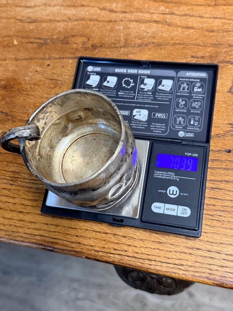 Solid Sterling .925 Scrap Child's Cup - 2.26 Troy Oz