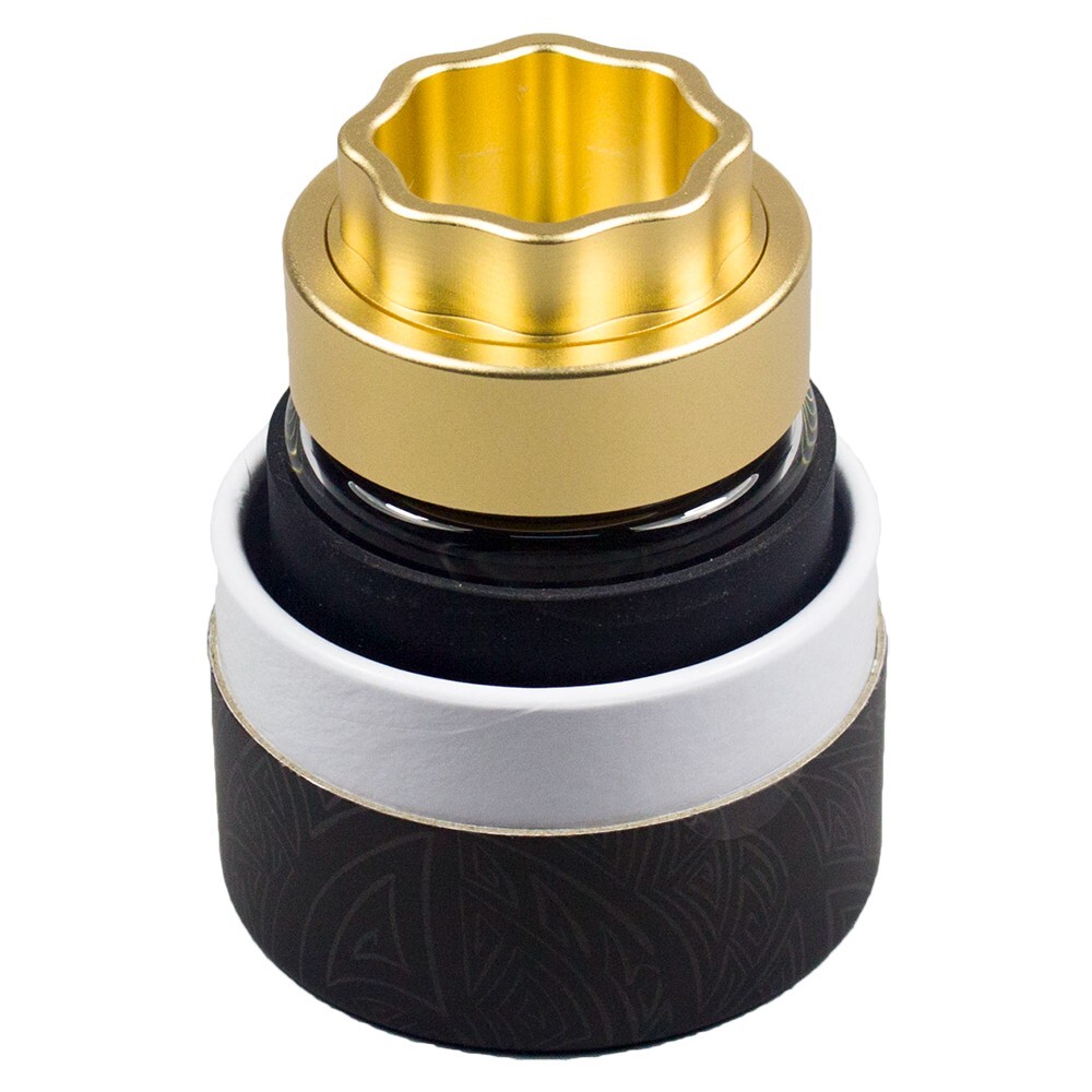 Viking Axe Grinder with Glass Storage + Lock Function + Ashtray Top, Gold