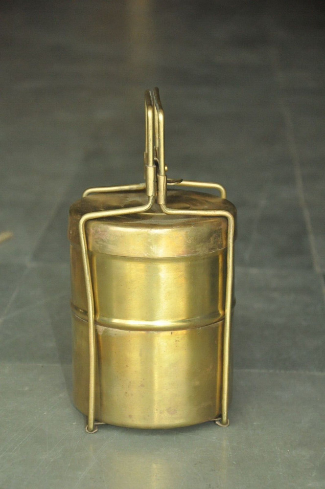 Vintage Brass 2 Compartment Handcrafted Solid Fine Lunch/Tiffin Box