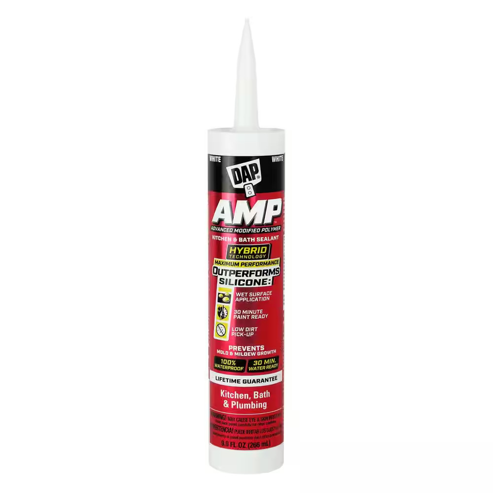AMP Advanced Modified Polymer 9 Oz. White Kitchen and Bath Sealant