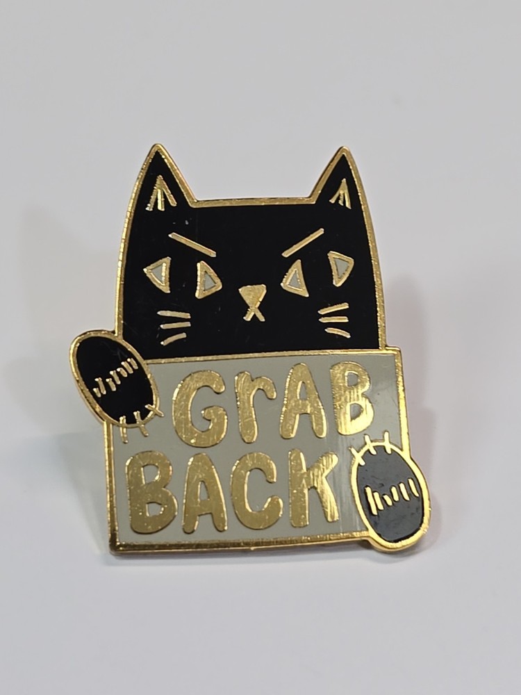 Grab Back Black Cat Lapel Pin