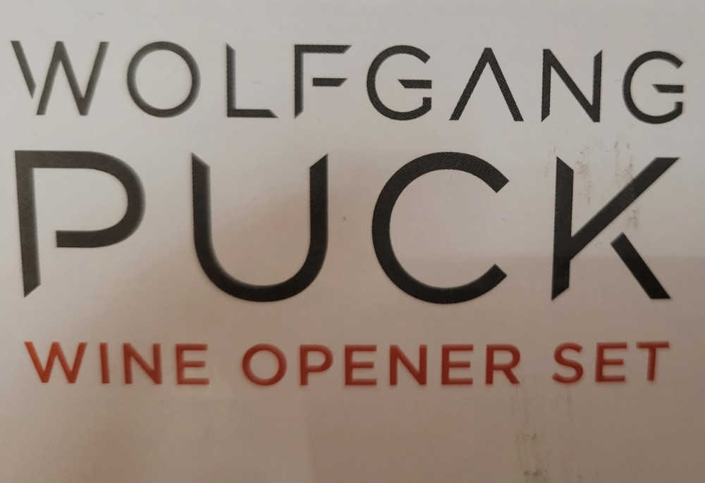 WOLFGANG PUCK WINE OPENER SET SILVER AND BLACK