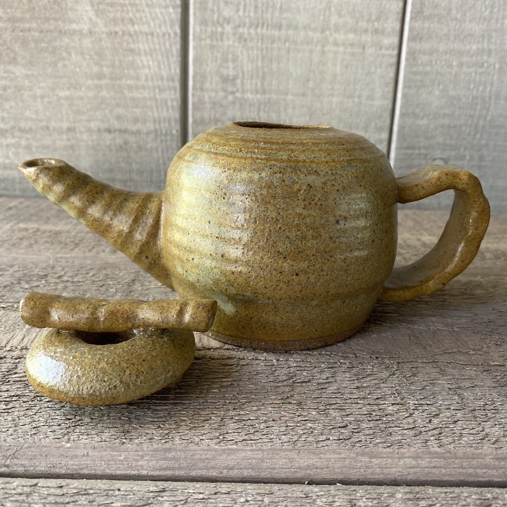 Studio Art Pottery Teapot Single Serving Signed Kruger
