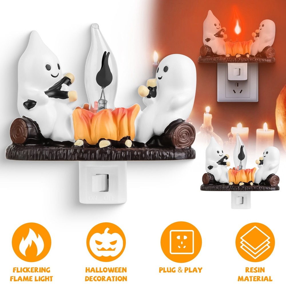 Campfire Flickering, Ghosts Campfire Flicker Flame Halloween Nightlight