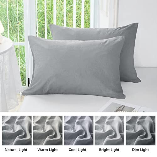 Super Soft Pillowcase - Washed Microfiber Lightweight Body (20" x 54") Gray