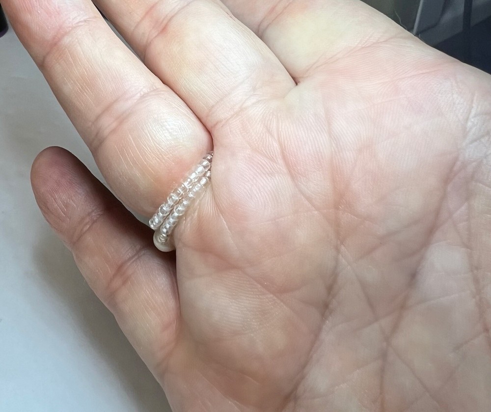 Seed Beads And Turquoise Ring Size 7.5