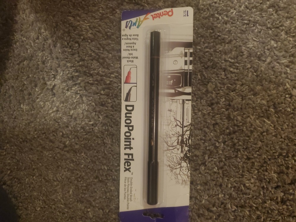 Pentel Arts DuoPoint Flex Black Water-Based Ink Pen
