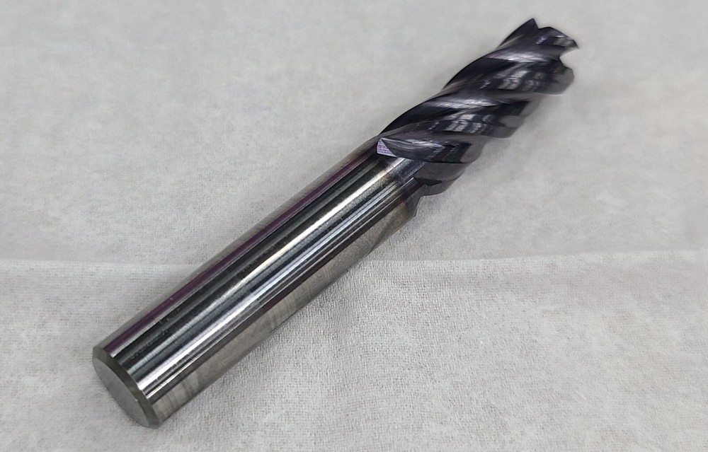 3/8" Solid Carbide 4 Flute Endmill Coated Corner Chamfer