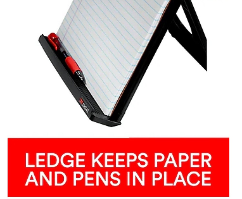 3M Document Stand with Clip & Guide Bar Black (DH340MB)