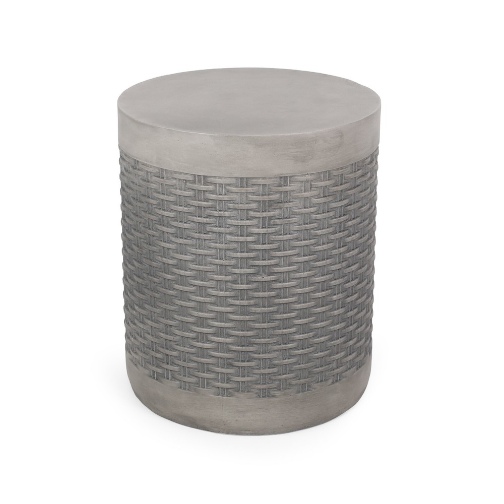 Outdoor Lightweight Concrete Side Table, Concrete Finish