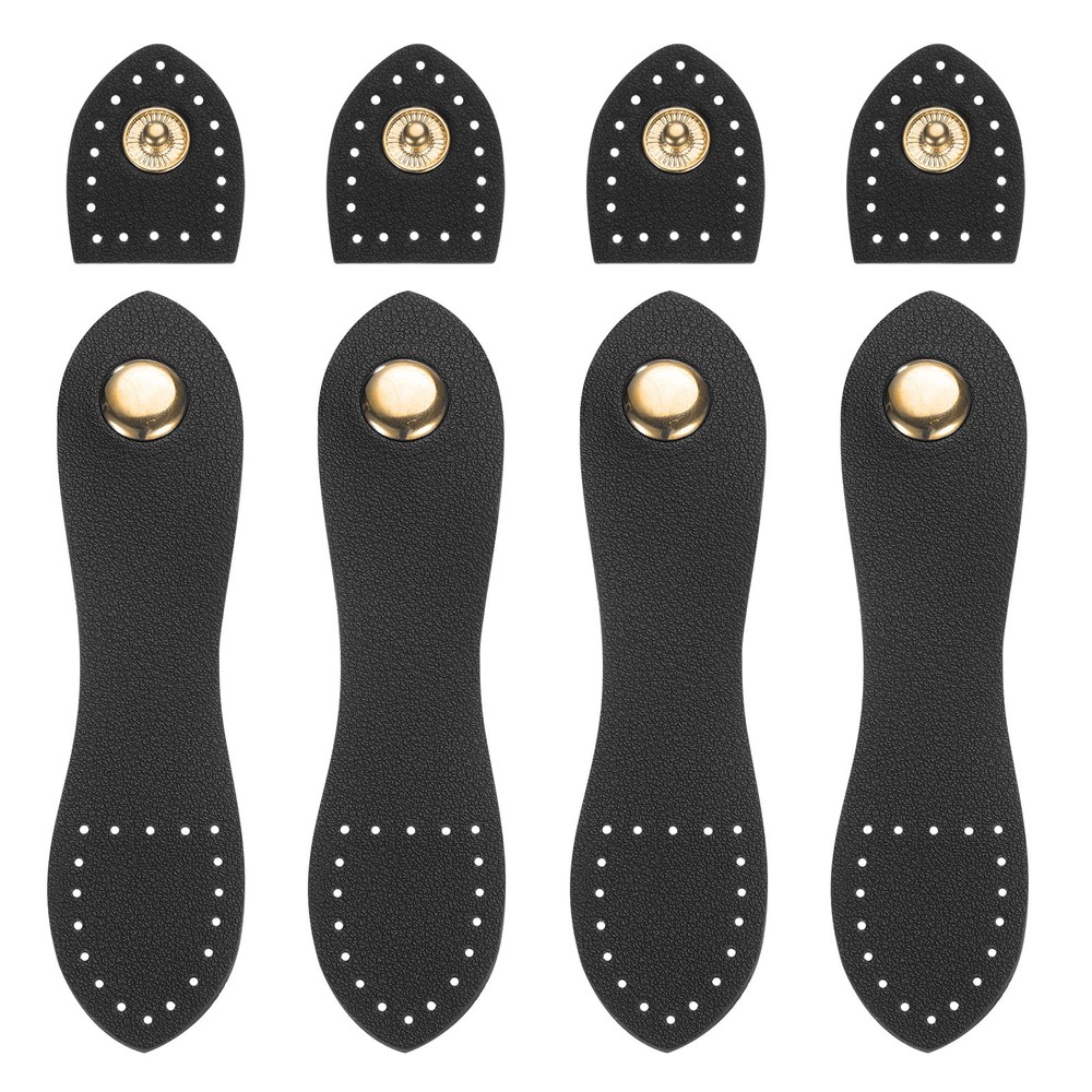 4 Sets Leather Snaps Buckles Black Button Closures for Leather Products