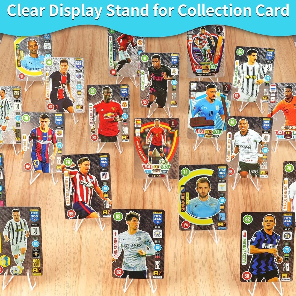 Mini Triangular Acrylic Easel Stands for Cards & Collectibles - 20 Pack