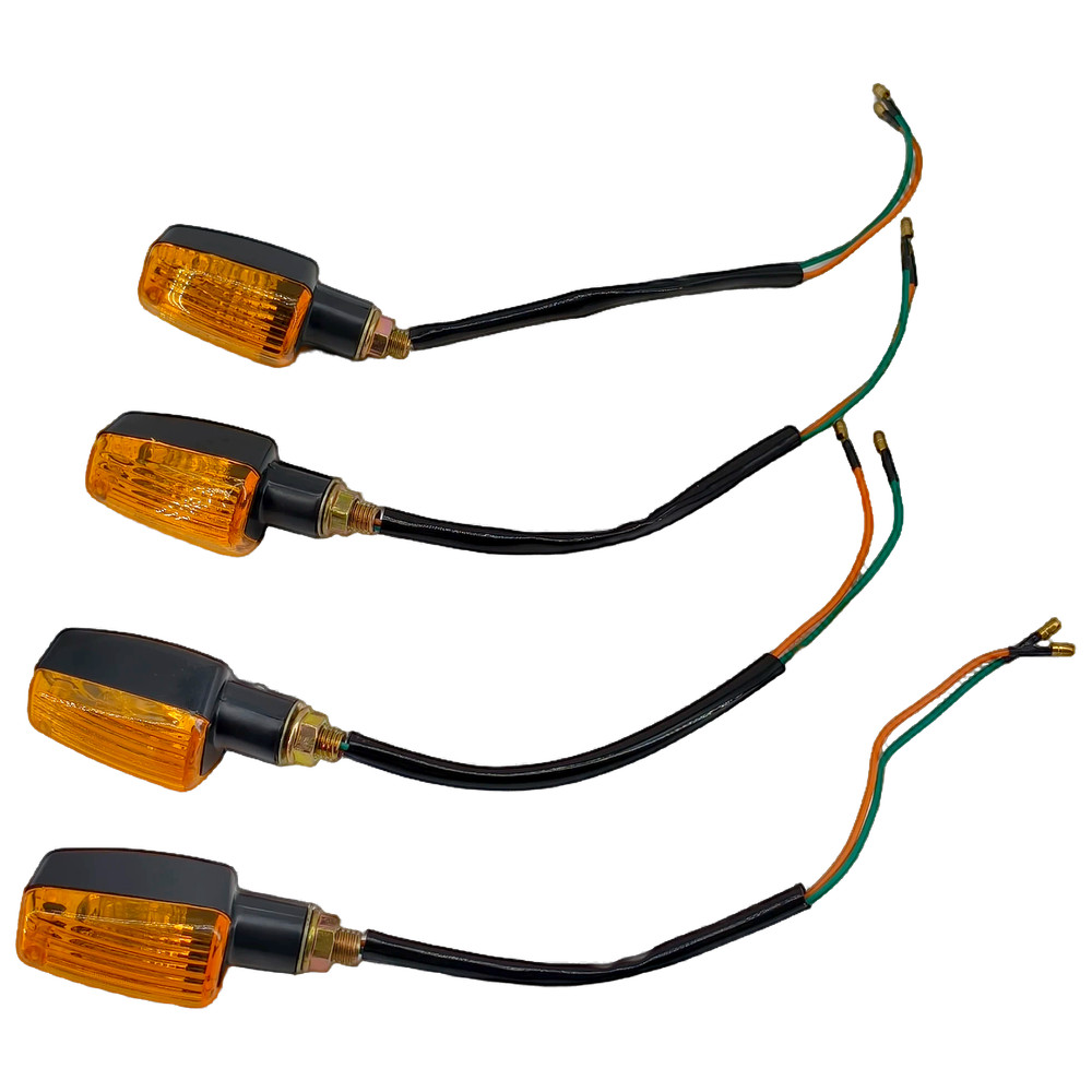 6 Volt 6V Motorcycle Turn Signals Light Blinker Indicator With Amber Lens 4 PCS