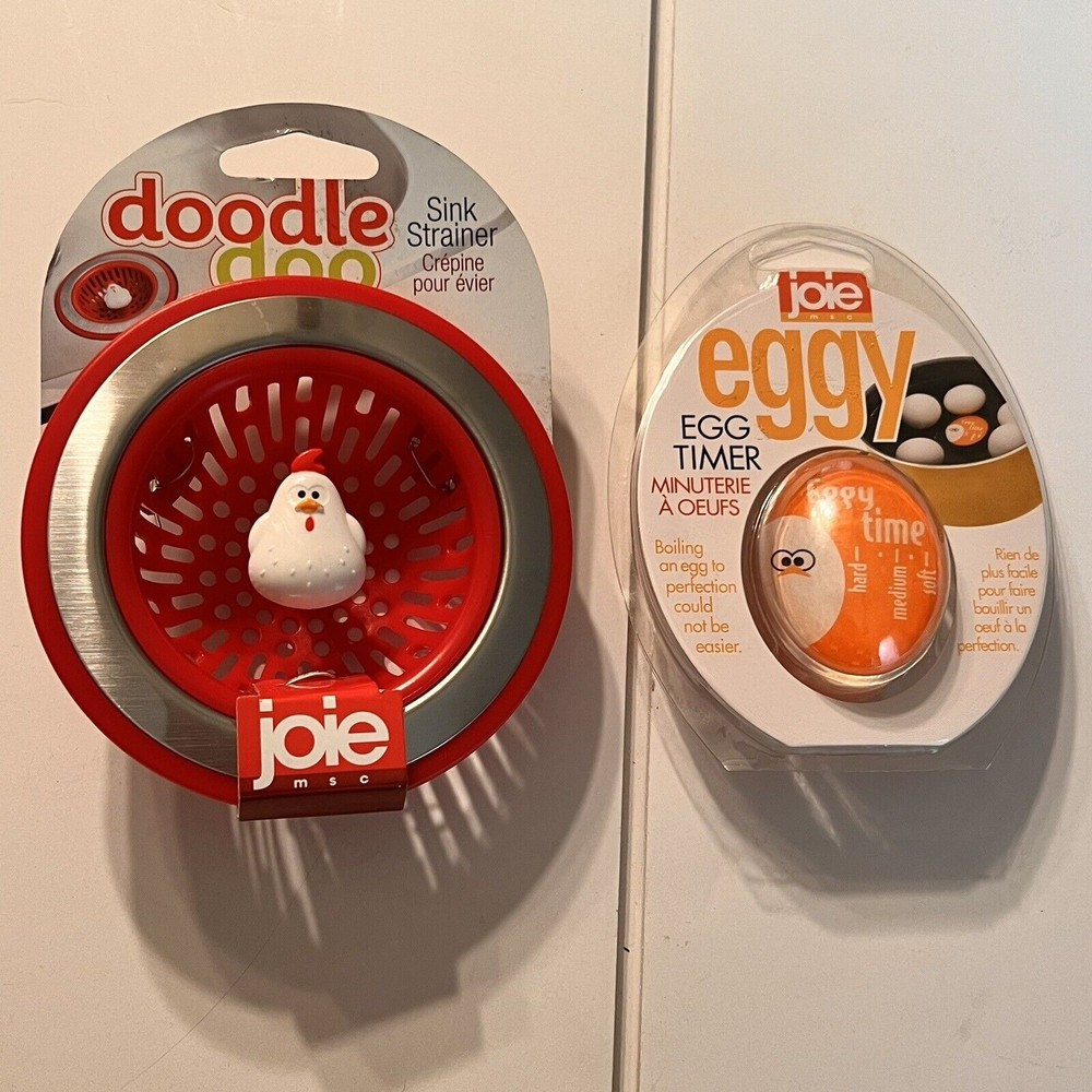 Joie Eggy Egg Timer & Chicken sink stopper Kitchen accessory set Gadgets NOS