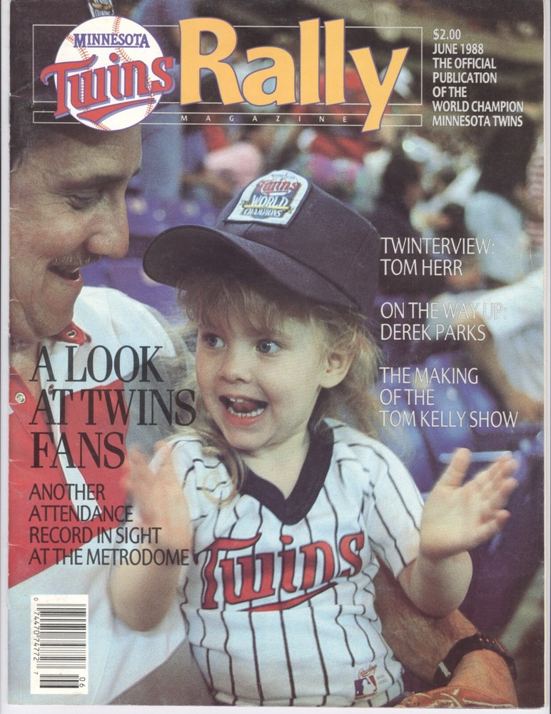 1988 Twins vs Oakland A's Program: Don Baylor Home Run