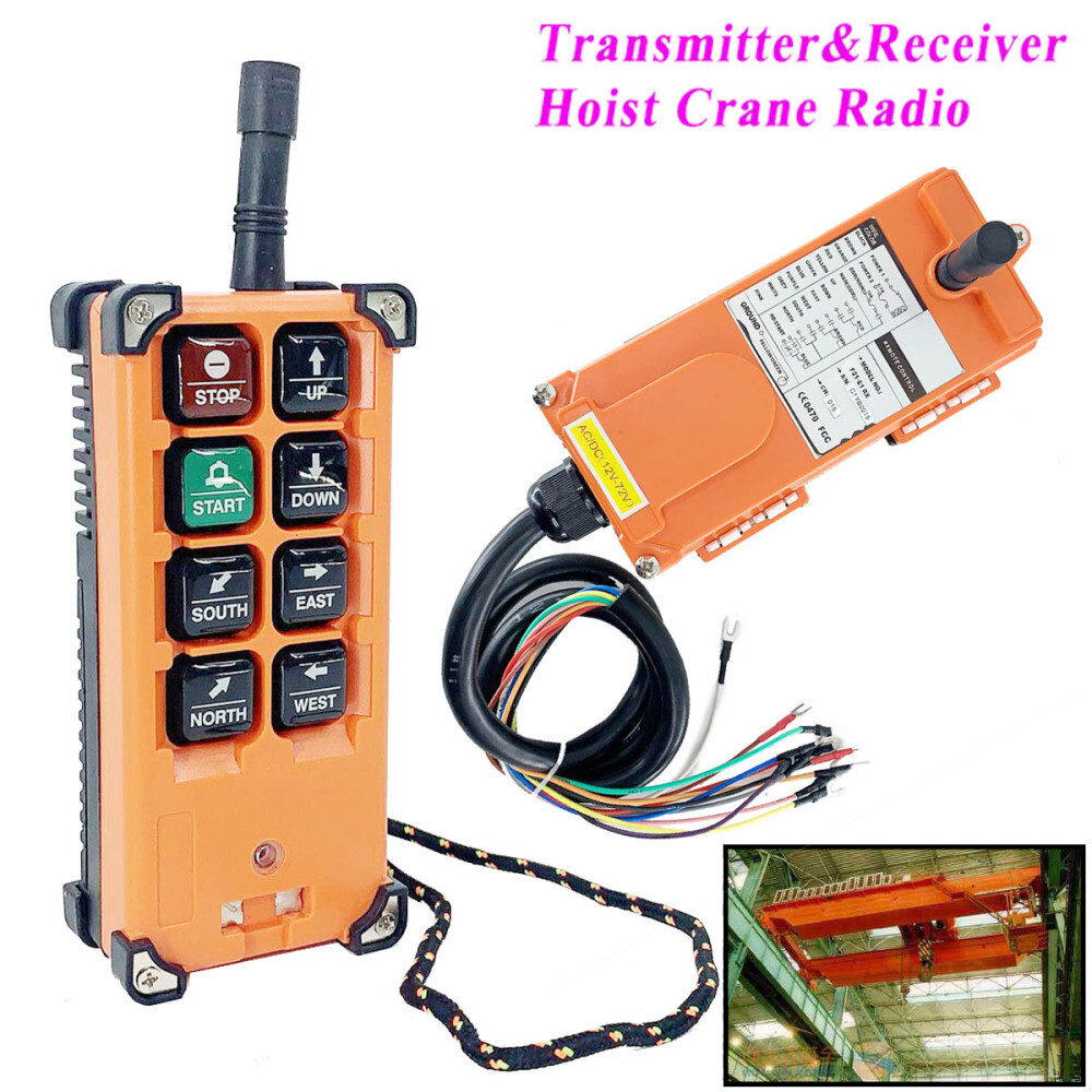 8 Keys Wireless Crane Remote Control Transmitter & Receiver for Industrial