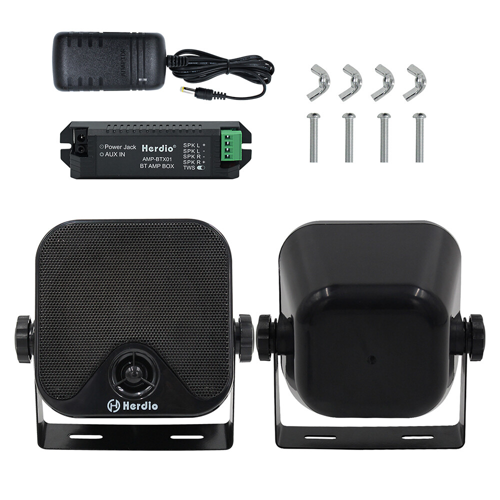 Herdio 4" Marine Waterproof Bluetooth Speakers Surface Mount for Boat ATV UTV