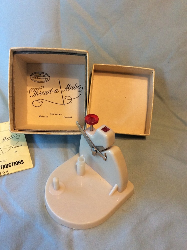 Vintage Thread-a Matic Model 72 "Jewel" Needle Threader w/ Box & Insert