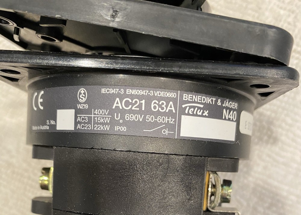 Benedikt & Jager 3 position rotary switch N40 E ST33 multi step switch