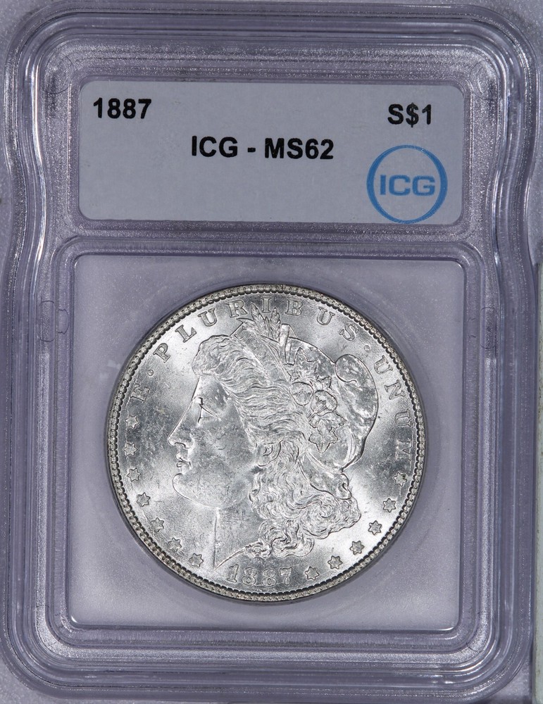 1887 Morgan Silver Dollar $1 ICG MS62