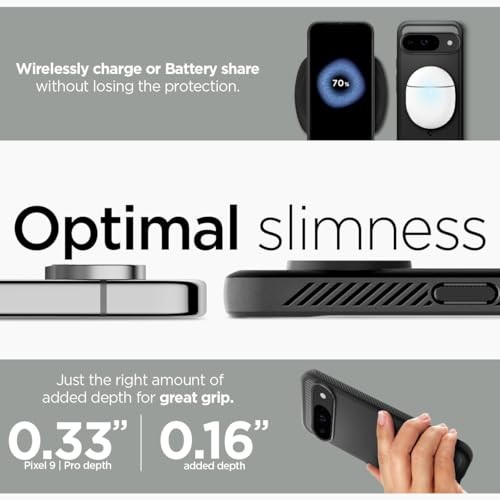 Rugged Armor Designed for Pixel 9 Case/Pixel 9 Pro Case (2024) Matte Black
