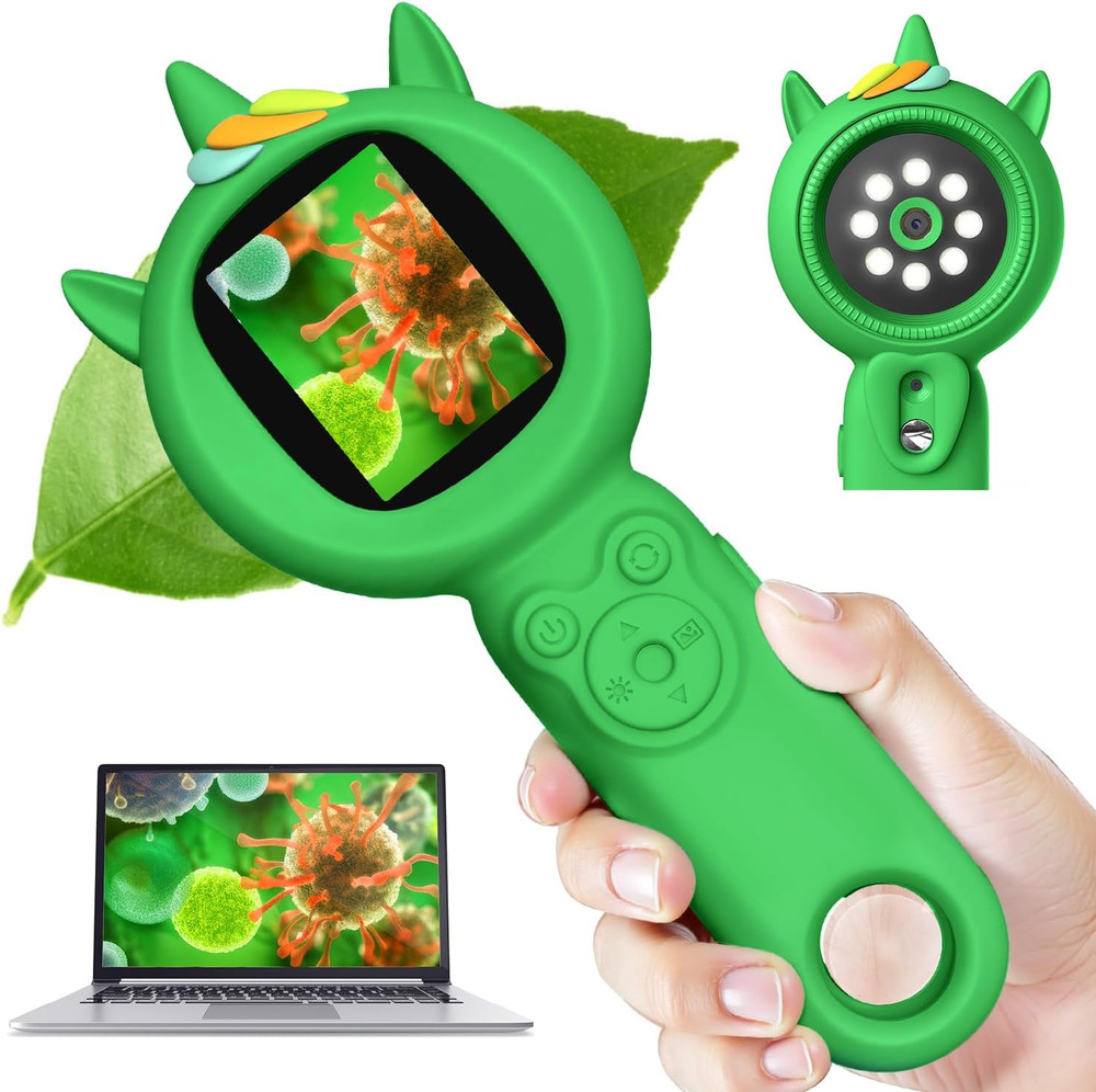Microscope for Kids, Auto-Focus Handheld Digital Microscopes with 2.0" Screen, 8